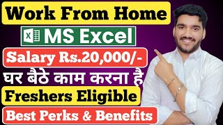 MS Excel Work From Home Job  Earn 20000 😍 Best Online Job At Home  Latest Jobs For Freshers [upl. by Nellac]