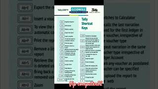 Tally ERP 9 shortcut key [upl. by Julia85]