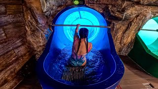 Family Hole WaterSlide at Tikibad Duinrell Waterpark [upl. by Fording838]