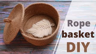 No sew Rope basket DIY tutorial ❤ Easy and cool [upl. by Adriel144]