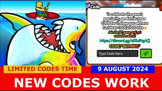 NEW CODES🦈Shark bite simulator ROBLOX  LIMITED CODES TIME  9 AUGUST 2024 [upl. by Llert]