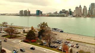 20241114 Overnight  Windsor Ontario Canada  Detroit Skyline Michigan USA [upl. by Amorete133]