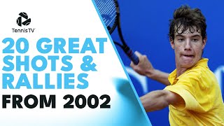 20 AMAZING Tennis Shots amp Rallies From the Year 2002 Featuring Gasquet Safin amp Federer [upl. by Niar]