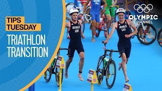 How to Transition to the Bike in Triathlon ft Nicola Spirig  Olympians Tips [upl. by Pitarys]