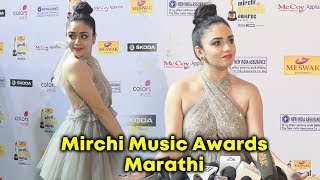 Stunning Amruta Khanvilkar At Mirchi Music Marathi Awards 2018 [upl. by Trevorr]