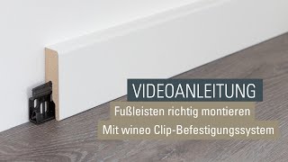 Fußleisten und Sockelleisten richtig befestigen  Montage mit wineo Clip Befestigung [upl. by Loresz]