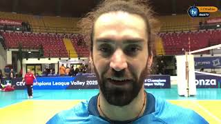 Pallavolo Mint Monza vincente all’esordio in Champions League la soddisfazione di capitan Beretta [upl. by Thorstein744]