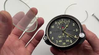 AChS 1 USSR Military AirForce Aircraft Cockpit Clock how to remove glass [upl. by Jonah196]