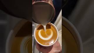 Latte art Heart 🖤 shorts viral barista viralvideo [upl. by Saretta811]