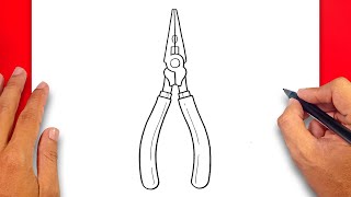 How to draw Needle Nose Pliers  Easy Drawing Needle Nose Pliers [upl. by Nolaj]