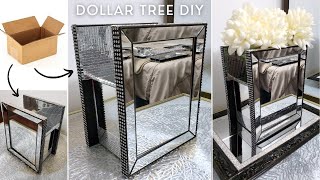 Cardboard Box Craft Ideas Glam Edition  Keepsake Boxes  Dollar Tree DIY [upl. by Tyson]