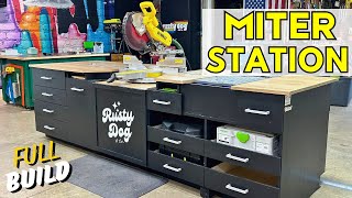 Miter Saw Station  Building My DREAM Miter Saw Station with Storage  FULL BUILD VIDEO [upl. by Sloane]