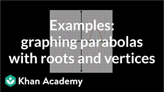 Multiple examples graphing parabolas using roots and vertices  Algebra I  Khan Academy [upl. by Ming232]