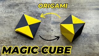 DIY ORIGAMI MAGIC CUBE EASY FOLDING  MAGIC CUBE ORIGAMI TUTORIAL  UNFOLD THE MYSTERY PAPER CRAFT [upl. by Adnilreh]