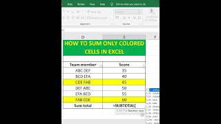 SUM Cells by Color in Excel [upl. by Kramal922]