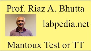 Mantoux test TT by Prof Riaz A Bhutta labpedianet [upl. by Nyra]