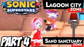 SONIC SUPERSTARS LAGOON CITY amp SAND SANCTUARY ZONE Story Mode Walkthrough Gameplay Part 4 PC [upl. by Hadwin302]