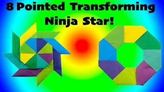 Transforming Ninja Star How to fold 8Pointed [upl. by Ehav523]