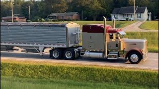 Peterbilt 379 with Straight Pipes and Jakes [upl. by Dnaltiak947]