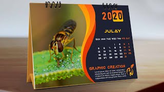 Professional Desk Calendar Design  Photoshop Tutorial [upl. by Eikcir]