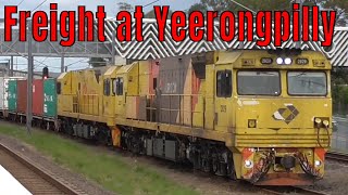 Freight Train at Yeerongpilly  Queensland Rail QR 2800s Operated by Aurizon in Brisbane Australia [upl. by Scott]