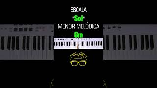 Escala Sol Menor Melódica piano acordes teclado armonia escalamayor keyboard [upl. by Ahsimed666]