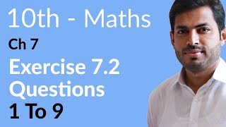 Class 10 Math Chapter 7  Exercise 72 Question 1 to 9  10th Class Math Chapter 7 [upl. by Thirzi]