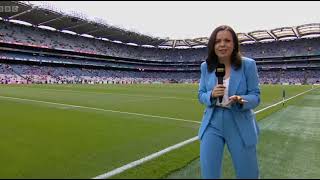 BRILLIANT SARAH MULKERRINS INTRO TO CLARE V CORK  2024 ALL IRELAND HURLING FINAL [upl. by Redna]