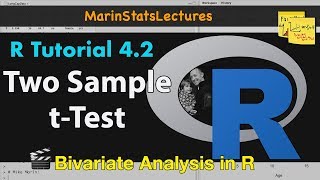 TwoSample t Test in R Independent Groups with Example  R Tutorial 42  MarinStatsLectures [upl. by Yesdnik]