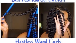 Natural Hair Flexi Rod Set l Heatless Wand Curls [upl. by Albrecht]