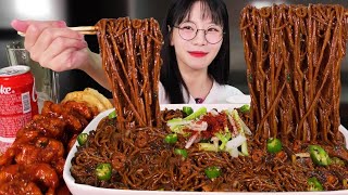 새벽에 배고파서 대왕 짜장면  사천 탕수육 먹방 🔥ㅣ짜장면 먹방 중국집 중식 Black Bean Noodle amp Spicy Sweet and Sour Pork MUKBANG [upl. by Ichabod]