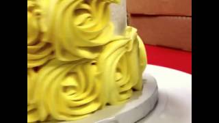 How to Pipe Rosettes on a Cake Tutorial [upl. by Anelav]