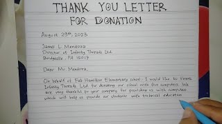 How to Write A Thank You Letter for Donation Step by Step  Writing Practices [upl. by Eurydice]