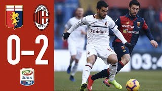 Highlights Genoa 02 AC Milan  Matchday 20 Serie A TIM 201819 [upl. by Ymarej]