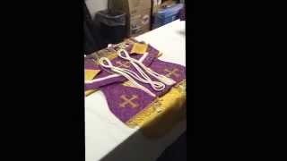 Preparing vestments for the Holy Sacrifice of the Mass Traditional and proper method [upl. by Skeie]