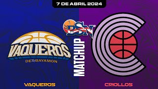 Vaqueros de Bayamón vs Criollos de Caguas  BSN2024 [upl. by Henrie]