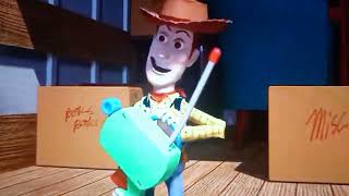 Toy Story 1995  Scud vs Woody Buzz Chase Scene [upl. by Omissam]