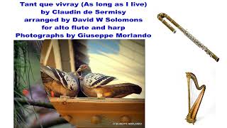 Tant que vivray As long as I live by Claudin de Sermisy arranged for alto flute and harp [upl. by Croft]