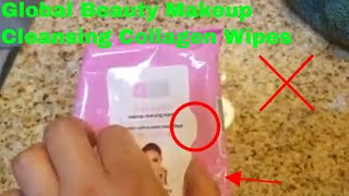 ✅ How To Use Global Beauty Makeup Cleansing Collagen Wipes Review [upl. by Attey]