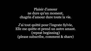 Plaisir damour français French Lyric Joy Pleasure of Love Elvis Can’t Help Falling in Love [upl. by Sennahoj]