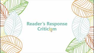 Reader Response Theory  Literary Criticism [upl. by Ytinav]