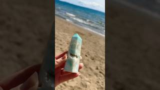 Magical Beach day with Amazonite Crystal  Earth connecting spiritualawakening soul crystals [upl. by Eirrahs]