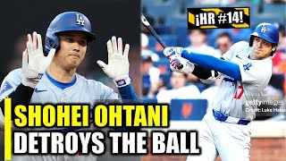 HR 14 EPIC SHOHEI OHTANI DESTROYS THE BALL AND CELEBRATED IT [upl. by Nnalyrehc]