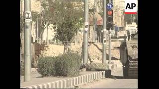 Tension on streets as Palestinian youths throw stones at Israeli tanks [upl. by Eitnom]