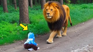 Lion Spots Abandoned Crying Boy On The RoadWhat Happens Next Is Unbelievable [upl. by Ailecra]