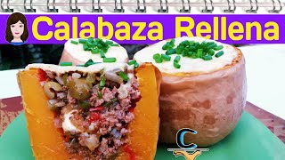 Calabaza rellena con carne y vegetales 🍽🍷 [upl. by Clauddetta]