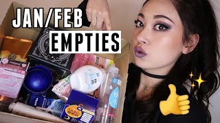 Empties JANFEB ALL JAPANESE PRODUCTS  HADALABO CANMAKE KOSE MAYBELLINE NIVEA etc [upl. by Cheyney]