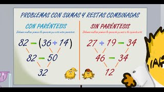 wwwmatecitoscom 4º Primaria Problemas de sumas y restas Operaciones combinadas [upl. by Joice144]