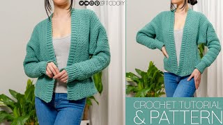 How to Crochet Batwing Cardigan  Pattern amp Tutorial DIY [upl. by Hajin]