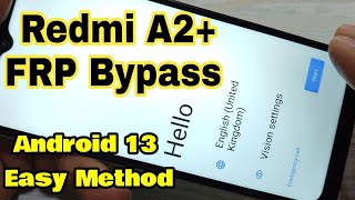 Redmi A2 Plus Frp Bypass  Redmi A2 23028RNCAG Frp Bypass Android 13 EASY METHOD [upl. by Leandre377]